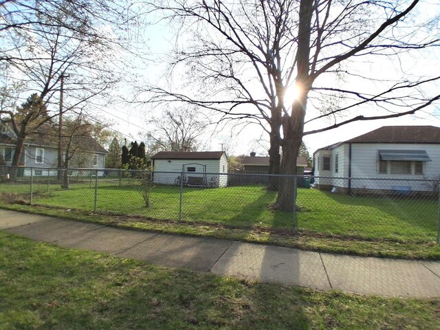 view of fenced front yard