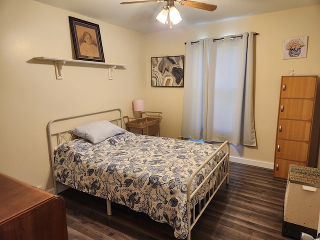 90 W George Ave, Cortland, IL 60112 - bedroom featuring dark wood finished floors and a ceiling fan