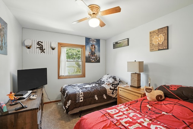510 Dunbar St, Beecher, IL 60401 - carpeted bedroom featuring ceiling fan
