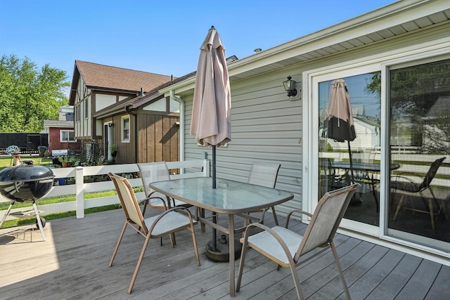 510 Dunbar St, Beecher, IL 60401 - wooden terrace with outdoor dining space