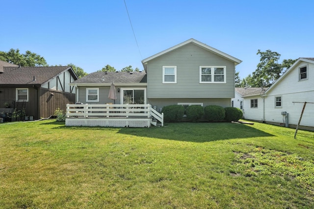510 Dunbar St, Beecher, IL 60401 - back of house featuring a lawn and a wooden deck