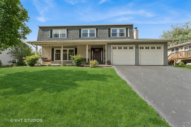 1700 Bolson Dr, Downers Grove, IL 60516 - front facade with asphalt driveway, a front lawn, covered porch, and an attached garage