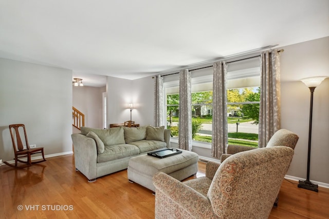 1700 Bolson Dr, Downers Grove, IL 60516 - living area featuring light wood-style flooring and stairs