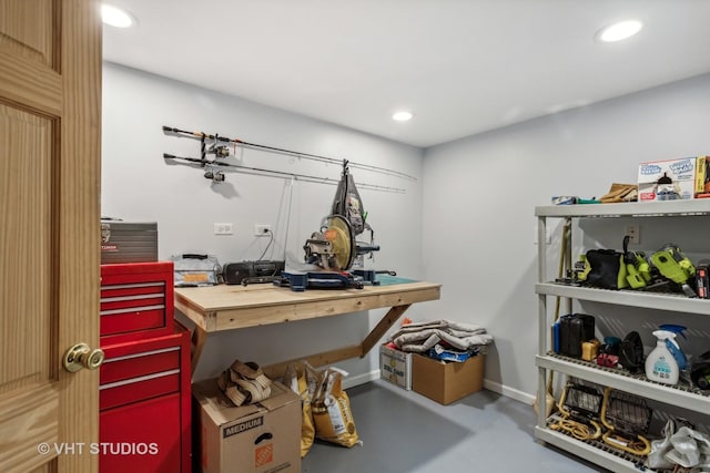 1700 Bolson Dr, Downers Grove, IL 60516 - office area featuring recessed lighting and concrete flooring