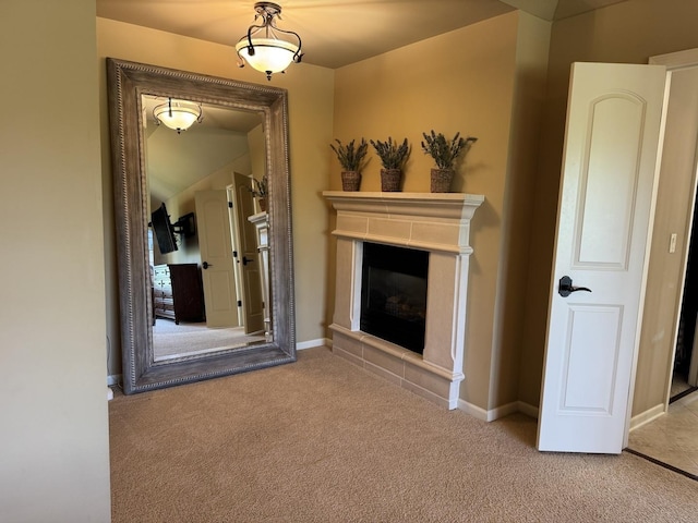 4213 Steam Mill Ct, Oswego, IL 60543 - unfurnished living room featuring carpet floors and a fireplace