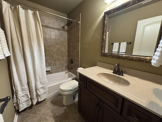 4213 Steam Mill Ct, Oswego, IL 60543 - full bath featuring vanity, shower / bath combo, and tile patterned floors