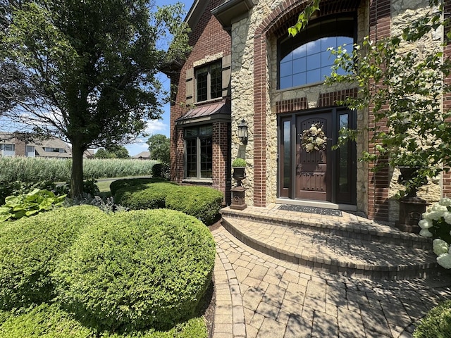 4213 Steam Mill Ct, Oswego, IL 60543 - property entrance with brick siding and stone siding