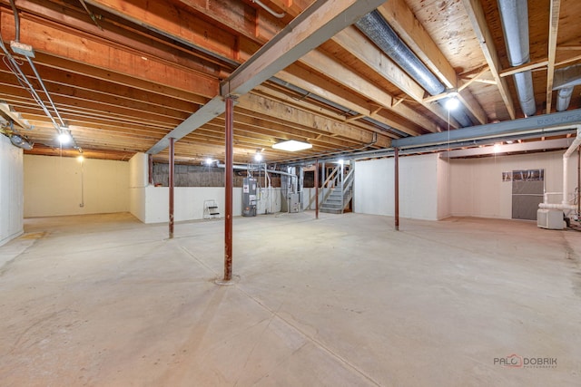 122 Kilchurn Ln, Inverness, IL 60067 - unfinished basement with water heater and stairway