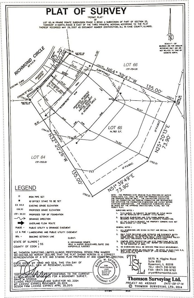 15 Richmond Cir S, Elgin, IL 60177 - survey map / technical document