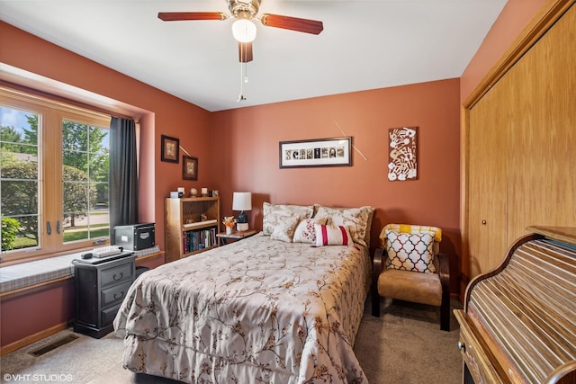 11910 Somerset Rd, Orland Park, IL 60467 - bedroom featuring light carpet, a closet, and ceiling fan