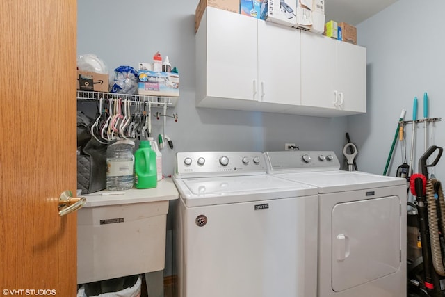 11910 Somerset Rd, Orland Park, IL 60467 - laundry room featuring cabinet space and separate washer and dryer