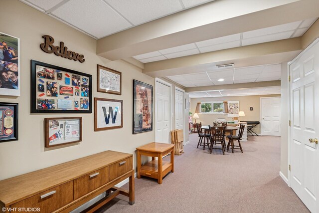 11910 Somerset Rd, Orland Park, IL 60467 - dining area with a paneled ceiling and light carpet