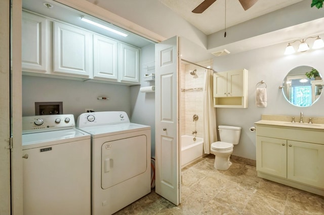 460 S NW Hwy Unit 309A, Park Ridge, IL 60068 - washroom with washing machine and dryer and ceiling fan