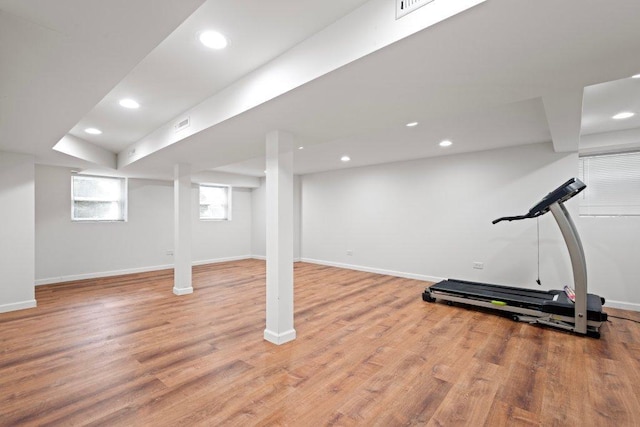 1619 S 61st Ave, Cicero, IL 60804 - workout area featuring light wood-type flooring and recessed lighting