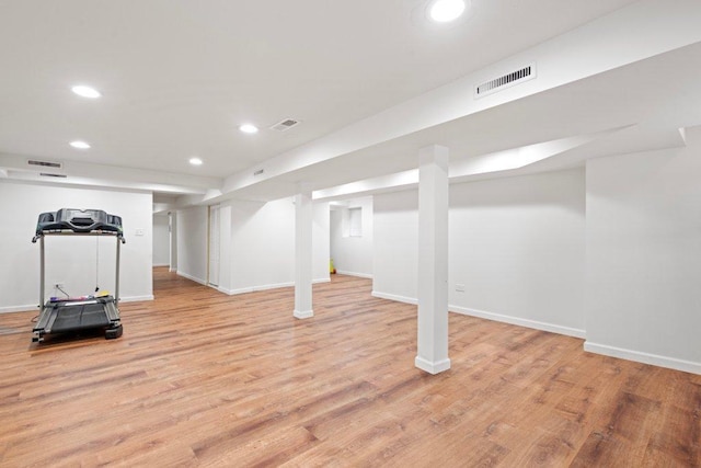 1619 S 61st Ave, Cicero, IL 60804 - exercise room with recessed lighting and light wood-style floors