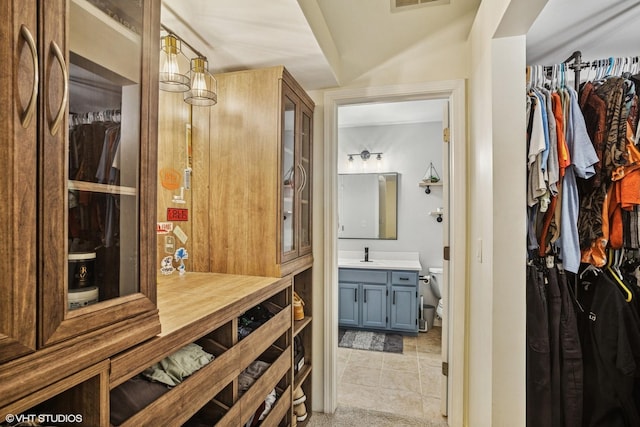 1039 Talbots Ln, Elk Grove Village, IL 60007 - walk in closet featuring a sink and light tile patterned floors
