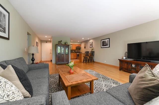 5400 Carriageway Dr Unit 315, Rolling Meadows, IL 60008 - living area featuring light wood-style flooring and recessed lighting