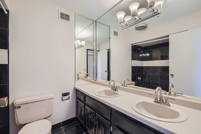 20 N Tower Rd Unit 12M, Oak Brook, IL 60523 - full bath with double vanity, tiled shower, and tile patterned floors