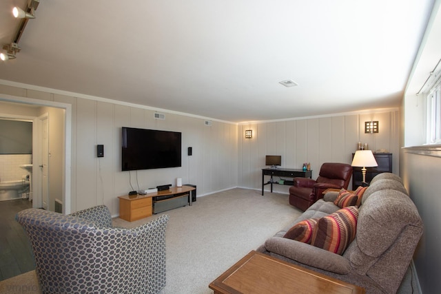 407 Danbury Ct, Schaumburg, IL 60193 - living room with carpet and crown molding