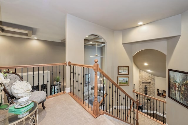 5803 Tomlinson Dr, Mchenry, IL 60050 - corridor featuring arched walkways, recessed lighting, and carpet