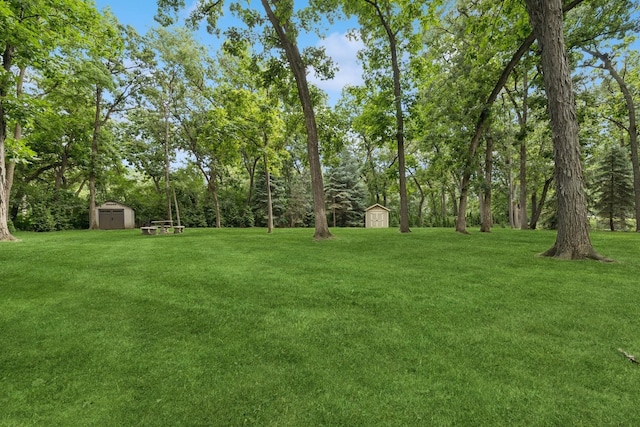 5803 Tomlinson Dr, Mchenry, IL 60050 - view of green lawn with a shed