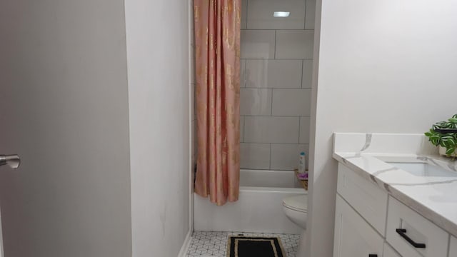 16 Forest Ln, Cary, IL 60013 - full bathroom featuring vanity, shower / bath combo, and tile patterned floors