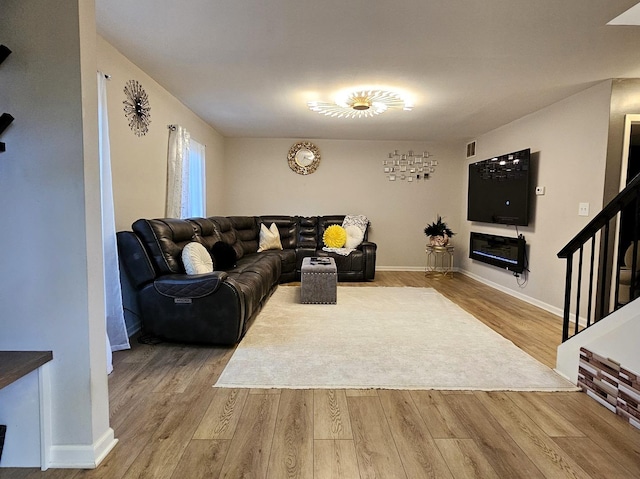 16 Forest Ln, Cary, IL 60013 - living area with wood finished floors and stairs
