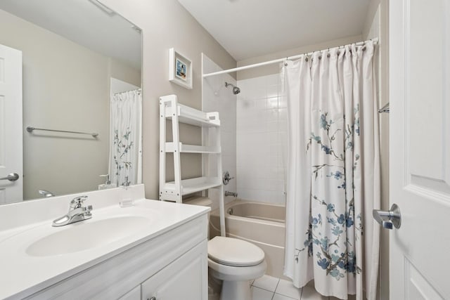 8471 Callie Ave, Morton Grove, IL 60053 - full bathroom with vanity, shower / tub combo, and tile patterned flooring