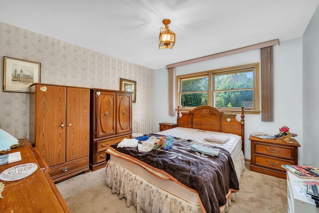 7859 78th St, Bridgeview, IL 60455 - bedroom featuring wallpapered walls and light colored carpet