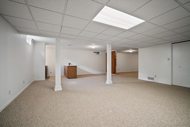 2210 Hedgewood Dr, Bloomington, IL 61704 - finished basement featuring carpet and a paneled ceiling