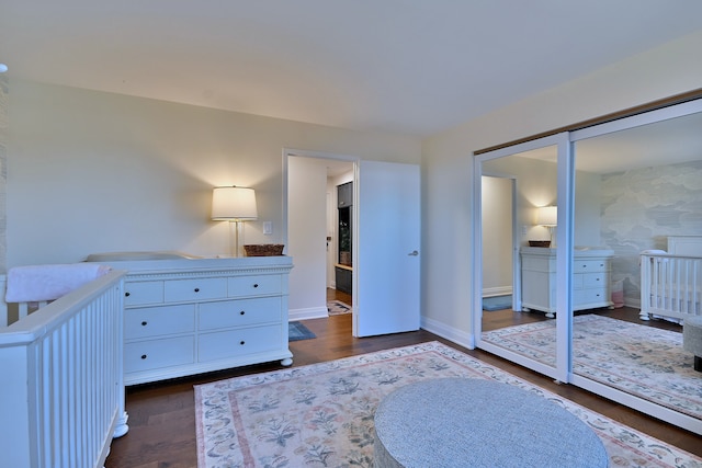3950 N Lake Shore Dr Unit 810B, Chicago, IL 60613 - bedroom with dark wood finished floors and a closet
