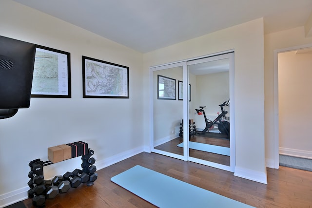 3950 N Lake Shore Dr Unit 810B, Chicago, IL 60613 - workout room with wood finished floors