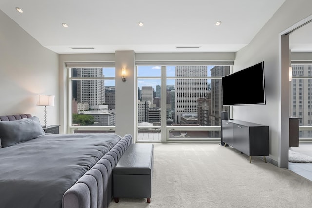 33 W Ontario St Unit Th5, Chicago, IL 60654 - carpeted bedroom with access to exterior and recessed lighting