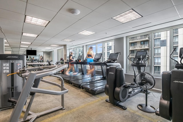 33 W Ontario St Unit Th5, Chicago, IL 60654 - exercise room with a paneled ceiling