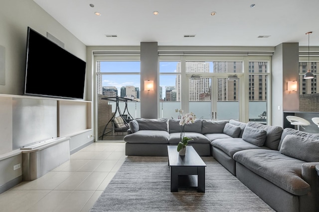 33 W Ontario St Unit Th5, Chicago, IL 60654 - living area with light tile patterned floors