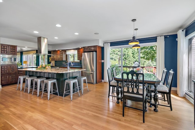 1444 Guildford Dr, Bourbonnais, IL 60914 - dining area with light wood-style flooring and recessed lighting
