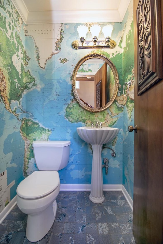 1444 Guildford Dr, Bourbonnais, IL 60914 - bathroom featuring crown molding and a chandelier