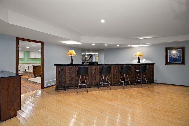 1444 Guildford Dr, Bourbonnais, IL 60914 - indoor wet bar with light wood-style floors and recessed lighting