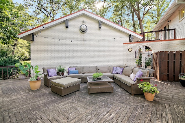 1444 Guildford Dr, Bourbonnais, IL 60914 - wooden deck with an outdoor hangout area