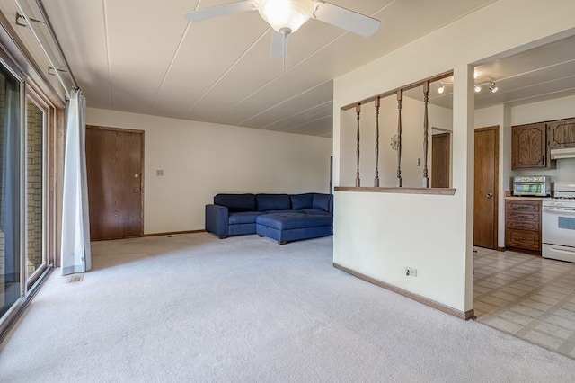 15229 Catalina Dr Unit 1D, Orland Park, IL 60462 - unfurnished living room featuring light colored carpet and a ceiling fan