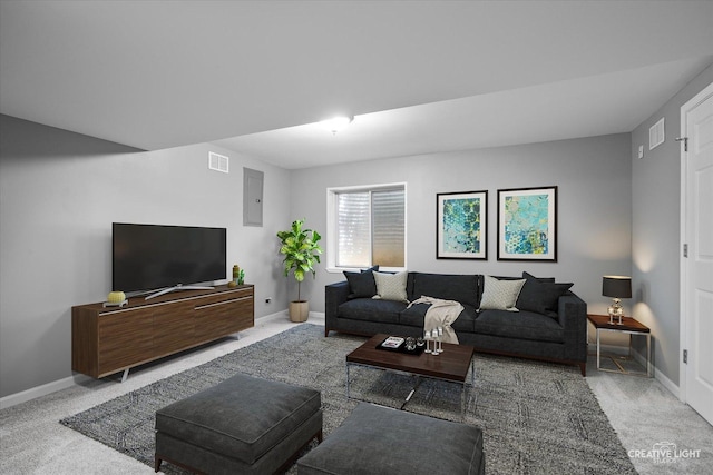 1918 Congrove Dr, Aurora, IL 60504 - carpeted living room featuring electric panel and baseboards