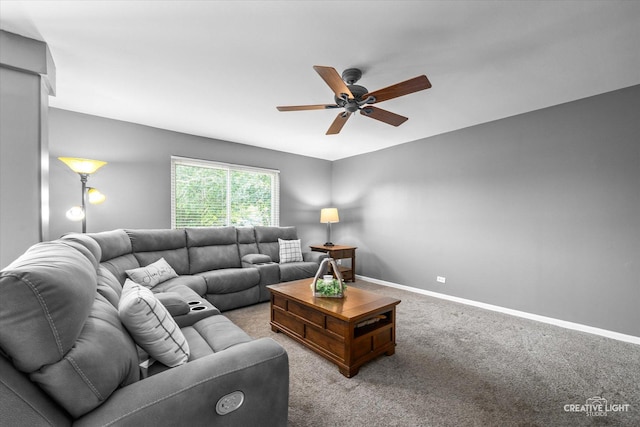 1918 Congrove Dr, Aurora, IL 60504 - living room with ceiling fan and light colored carpet