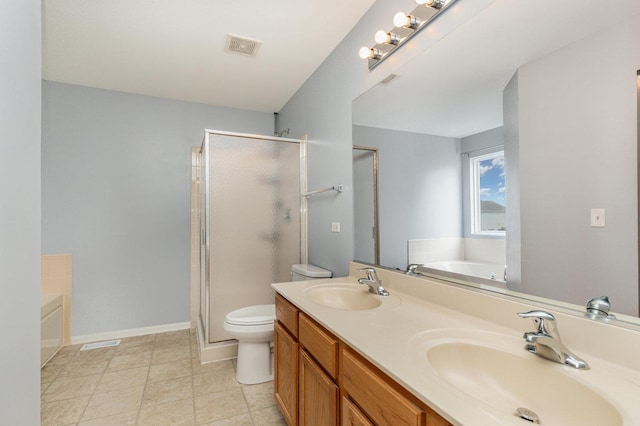 1704 Cascade Ridge Dr, Plainfield, IL 60586 - full bathroom with a bath, double vanity, and a shower stall