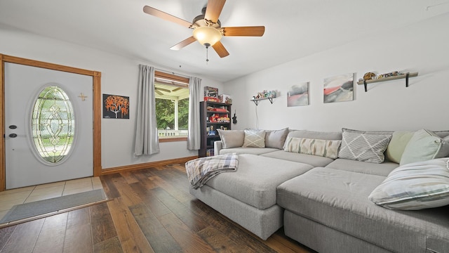 502 N Dixon Ave, Dixon, IL 61021 - living room with wood-type flooring and a ceiling fan
