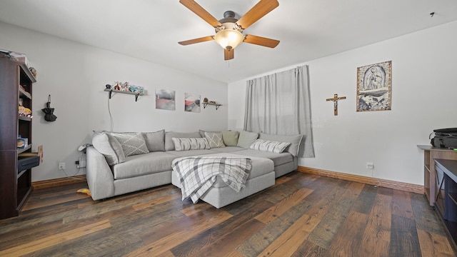 502 N Dixon Ave, Dixon, IL 61021 - living area with a ceiling fan and wood finished floors