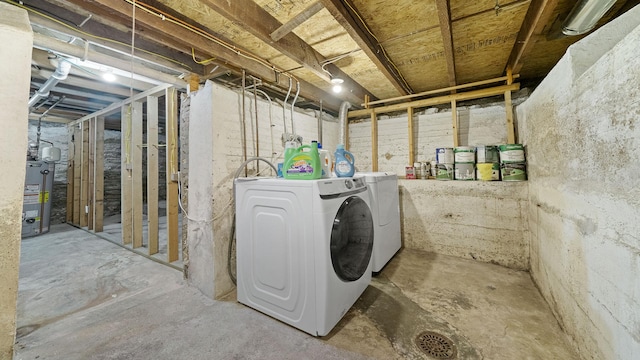 502 N Dixon Ave, Dixon, IL 61021 - unfinished below grade area featuring washing machine and clothes dryer and water heater