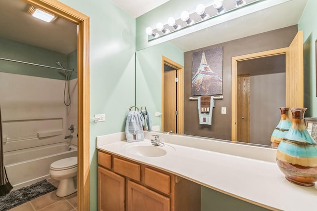 6500 Pasture Side Trl, Matteson, IL 60443 - bathroom with vanity, shower / tub combination, and tile patterned flooring