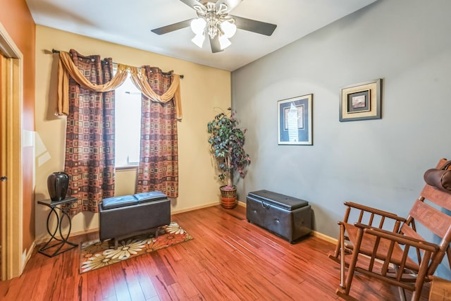 6500 Pasture Side Trl, Matteson, IL 60443 - living area with a ceiling fan and hardwood / wood-style flooring