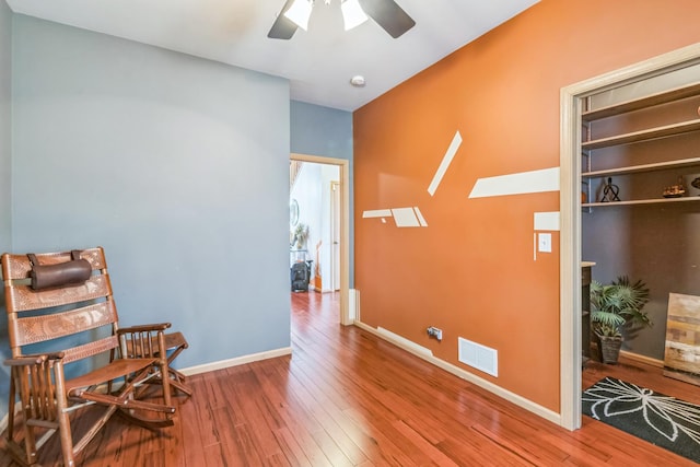 6500 Pasture Side Trl, Matteson, IL 60443 - sitting room with wood-type flooring and ceiling fan