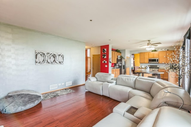 6500 Pasture Side Trl, Matteson, IL 60443 - living room with wood finished floors and ceiling fan